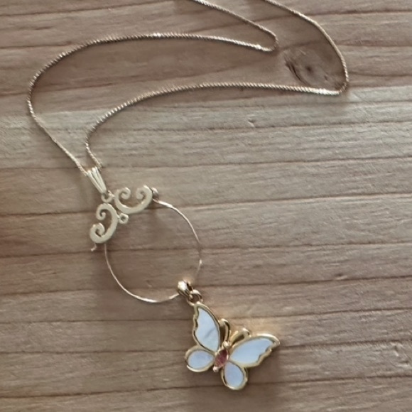 Jewelry - 18k 14k Solid Gold Butterfly Pendant Necklace